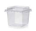 Empty plastic disposable transparent food box Royalty Free Stock Photo