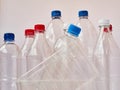 Empty plastic drinking bottles ready for recycling. Environmental protection concept. Empty colorful plastic bottles are recyclabl Royalty Free Stock Photo