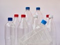 Empty plastic drinking bottles ready for recycling. Environmental protection concept. Empty colorful plastic bottles are Royalty Free Stock Photo