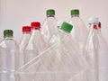 Empty plastic drinking bottles ready for recycling. Environmental protection concept. Empty colorful plastic bottles are Royalty Free Stock Photo