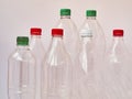 Empty plastic drinking bottles ready for recycling. Environmental protection concept. Empty colorful plastic bottles are Royalty Free Stock Photo