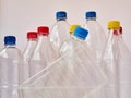 Empty plastic drinking bottles ready for recycling. Environmental protection concept. Empty colorful plastic bottles are recyclabl Royalty Free Stock Photo