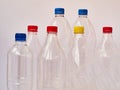Empty plastic drinking bottles ready for recycling. Environmental protection concept. Empty colorful plastic bottles are recyclabl Royalty Free Stock Photo