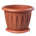 Empty plastic flower pot isolated on white Royalty Free Stock Photo