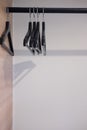 Empty plastic hangers Royalty Free Stock Photo