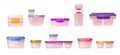Empty plastic lunch food box container vector