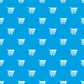 Empty plastic market trolley pattern seamless blue Royalty Free Stock Photo