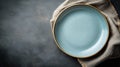 Empty Plate Flat Lay on Textured Background Royalty Free Stock Photo