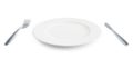 Empty plate with fork and knife