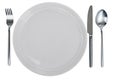 Empty plate, fork, spoon and table-knife Royalty Free Stock Photo