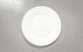 Empty plate on grey concrete background. Top view with copy space 3d render illustration Royalty Free Stock Photo
