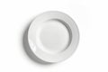 Empty plate Isolated on white background View from above Royalty Free Stock Photo