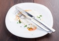 Empty plate left after dinner Royalty Free Stock Photo