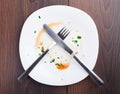 Empty plate left after dinner Royalty Free Stock Photo