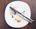 Empty plate left after dinner Royalty Free Stock Photo