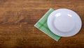 Empty plate and napkin