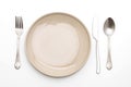 empty plate spoon fork and knife Royalty Free Stock Photo