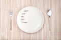 Empty plate with spoon and fork Royalty Free Stock Photo