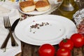 Empty plate with tomatoes