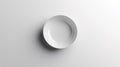 An empty plate viewed orthographically, positioned perfectly flat against a white background Royalty Free Stock Photo
