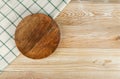 Empty Plate on White Wooden Table Top View with Copy Space Royalty Free Stock Photo