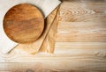 Empty Plate on White Wooden Table Top View with Copy Space Royalty Free Stock Photo