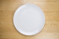 Empty plate on wooden tabel