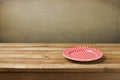 Empty plate on wooden table Royalty Free Stock Photo