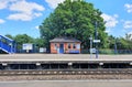 Empty platform at Bicester North Train Station.