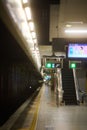 Empty platform and escalator in the old Hung Hom station in Hong Kong Royalty Free Stock Photo