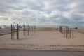 Empty playground on the beach, Le Havre, France