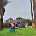 An empty playground due to the protection measures against coronavirus