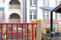 An empty Playground in a kindergarten on a Sunny spring day Royalty Free Stock Photo