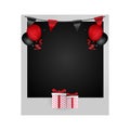 Empty polaroid photo frame with decoration party Royalty Free Stock Photo