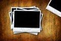 Empty polaroids on grunge background Royalty Free Stock Photo