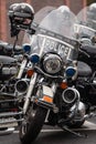 Empty Police Motorcycles Lined Up For Charity Biker Ride