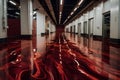 empty polished floor in warehouse, Generative Ai