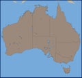 Empty Political Map of Australia