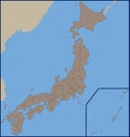 Empty Political Map of Japan