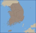 Empty Political Map of South Korea