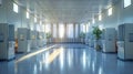 Empty polling station with privacy voting booths. Concept of elections, transparent democracy, privacy for voters, and Royalty Free Stock Photo