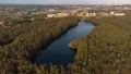 `Empty Pond` Lake Pusty Staw, Gdansk Stogi. View from the drone.