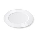 empty porcelain plate on white background.