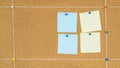 Empty post-it notes pinned in scrum ban project board Royalty Free Stock Photo