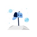 Empty Postbox mailbox for empty state no message no chat communication or mail at space planet galaxy for ui element illustration