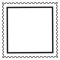 Empty postmark template. Blank square frame. Decorative border