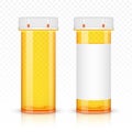 Empty prescription medicine bottles on transparent background. Royalty Free Stock Photo