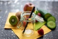 Empty preserving jar in close-up. Royalty Free Stock Photo