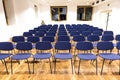 Empty press room, conference room or conference hall Royalty Free Stock Photo