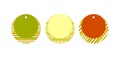 Empty price tag layout Set Round green red yellow banner of stripes lines zigzag on a white background Modern design element